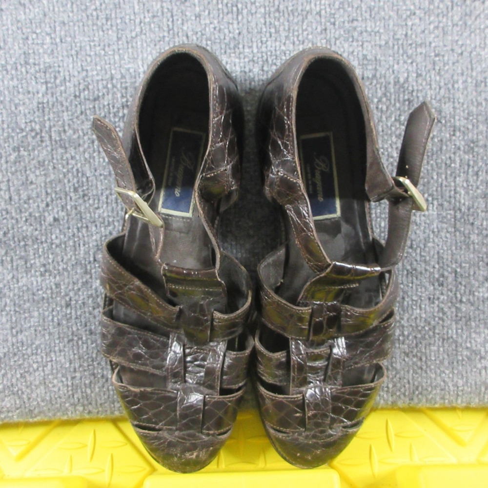 Bragano Sandals Mens Size 11 Brown Leather Fisherman Buckle Comfort Casual